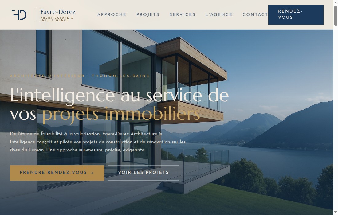 Site web réalisé pour Architecte d'intérieur à Thonon-les-Bains