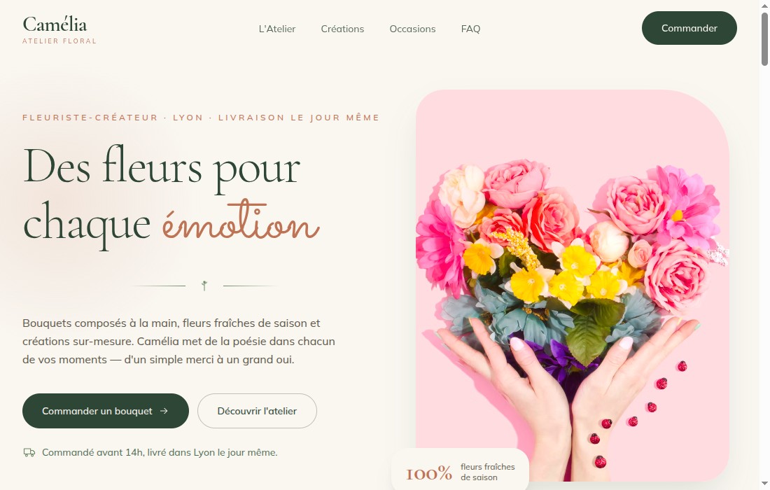 Site web réalisé pour Commerce de proximité à Centre-ville